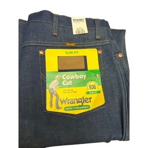 Wrangler Cowboy Cut 936DEN Slim Fit Mens‎ Jeans 35 x 36 Dark Wash Cotton